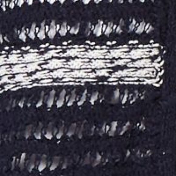 ✨Navy Striped Fringed Short Sleeve Top✨ - Picture 2 of 3